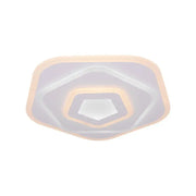 Lustre LED avec télécommande PENTAGON 59W, 40cm, Lumière Froide/Chaude/Neutre 3000K/4000K/6000K, Blanc, Métal et Acrylique, Métal et Acrylique