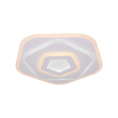 Lustre LED avec télécommande PENTAGON 59W, 40cm, Lumière Froide/Chaude/Neutre 3000K/4000K/6000K, Blanc, Métal et Acrylique, Métal et Acrylique