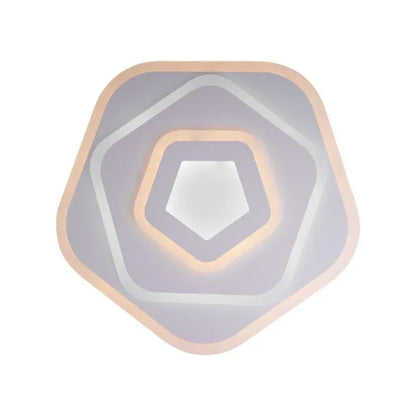 Lustre LED avec télécommande PENTAGON 59W, 40cm, Lumière Froide/Chaude/Neutre 3000K/4000K/6000K, Blanc, Métal et Acrylique, Métal et Acrylique