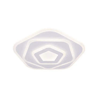 Lustre LED avec télécommande PENTAGON 59W, 40cm, Lumière Froide/Chaude/Neutre 3000K/4000K/6000K, Blanc, Métal et Acrylique, Métal et Acrylique