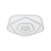 Lustre LED avec télécommande PENTAGON 59W, 40cm, Lumière Froide/Chaude/Neutre 3000K/4000K/6000K, Blanc, Métal et Acrylique, Métal et Acrylique