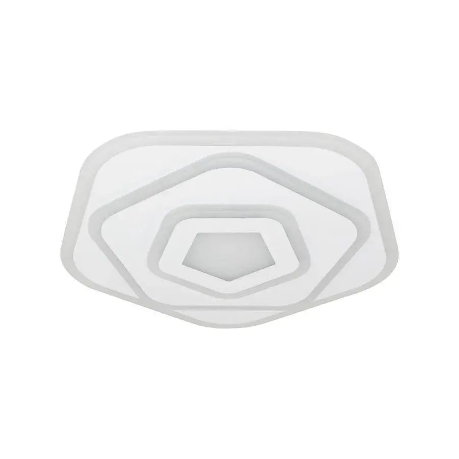 Lustre LED avec télécommande PENTAGON 59W, 40cm, Lumière Froide/Chaude/Neutre 3000K/4000K/6000K, Blanc, Métal et Acrylique, Métal et Acrylique