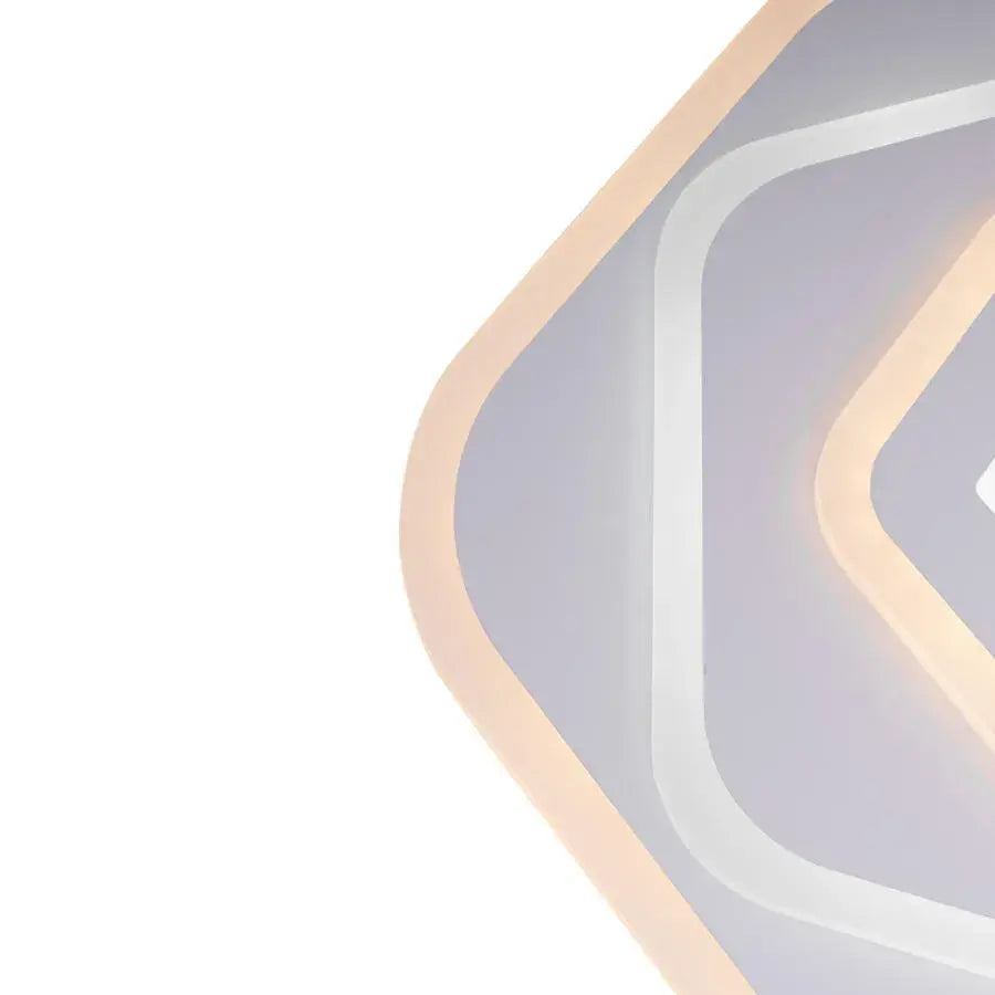 Lustre LED avec télécommande PENTAGON 59W, 40cm, Lumière Froide/Chaude/Neutre 3000K/4000K/6000K, Blanc, Métal et Acrylique, Métal et Acrylique