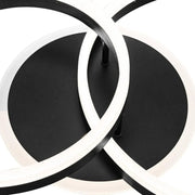 Lustre LED avec télécommande LYRA 80W, 2 Cercles, Lumière Froide/Chaude/Neutre, Dimmable, Noir