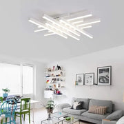 Lustre LED avec télécommande MORA 160W, 8 Éléments, Linéaire, Lumière Froide/Chaude/Neutre, Gradable, Blanc