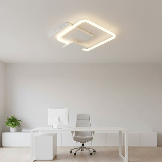 Lustre LED avec télécommande ANEMONA 75W, 3 Carrés, Lumière Froide/Chaude/Neutre, Dimmable, Lustre LED Blanc avec télécommande Default Title Alessandro Design