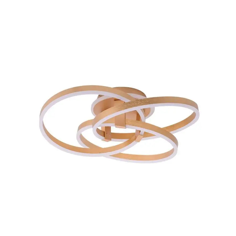 Lustre LED avec télécommande POSITANO 174W, Tressé, Lumière Froide/Chaude/Neutre, Dimmable, Or Brossé