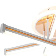 Lustre LED avec télécommande TAMARA 96W, 3 Éléments, Linéaire, Lumière Froide/Chaude/Neutre, Dimmable, Or Blanc