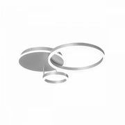 Lustre LED avec télécommande THEODORA, 81W, 2 Cercles, Lumière Froide/Chaude/Neutre, Dimmable, Argent