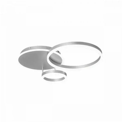 Lustre LED avec télécommande THEODORA, 81W, 2 Cercles, Lumière Froide/Chaude/Neutre, Dimmable, Argent