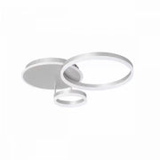 Lustre LED avec télécommande THEODORA, 81W, 2 Cercles, Lumière Froide/Chaude/Neutre, Dimmable, Argent