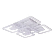 Lustre LED avec télécommande FELIX 107W, 5 carrés, Lumière Froide/Chaude/Neutre, Dimmable, Blanc