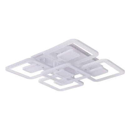 Lustre LED avec télécommande FELIX 107W, 5 carrés, Lumière Froide/Chaude/Neutre, Dimmable, Blanc