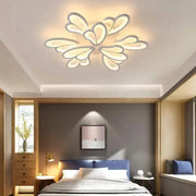Lustre LED avec télécommande BLOSSOM 107W, 9 Pétales, Lumière Froide/Chaude/Neutre, Dimmable, Blanc
