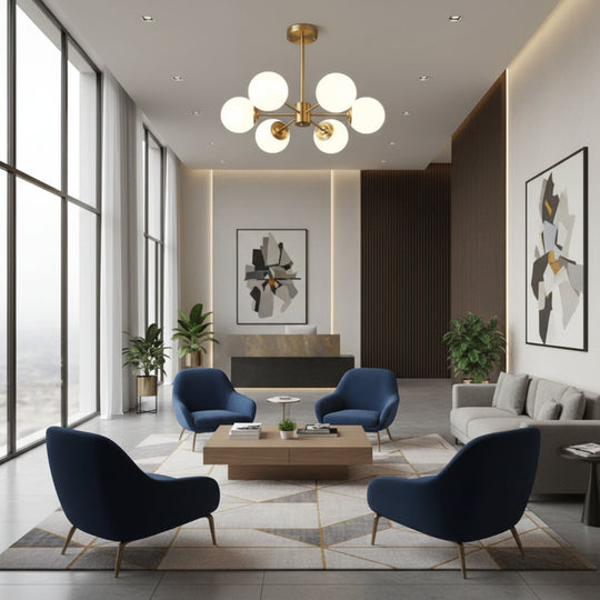 Lustre LC801/6GD, 6x E27, or blanc, lustres modernes en métal titre par défaut Alessandro Design