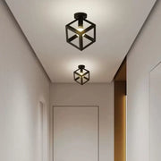 Lustre forme cube - STRUKTUR Mono, 1x E27, Noir, Métal