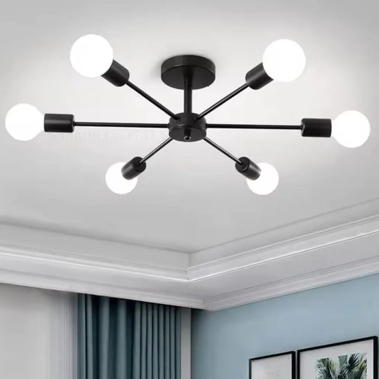 Lustre Mikkos 6XE27, diamètre 49 cm, Lustres modernes noirs Titre par défaut Alessandro Design