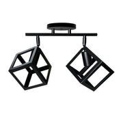 Lustre en forme de cube, STRUKTUR Duo, 2xE27, Noir, Métal