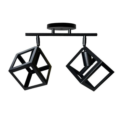 Lustre en forme de cube, STRUKTUR Duo, 2xE27, Noir, Métal