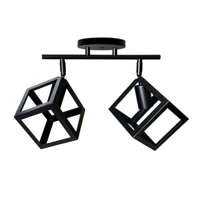 Lustre en forme de cube, STRUKTUR Duo, 2xE27, Noir, Métal