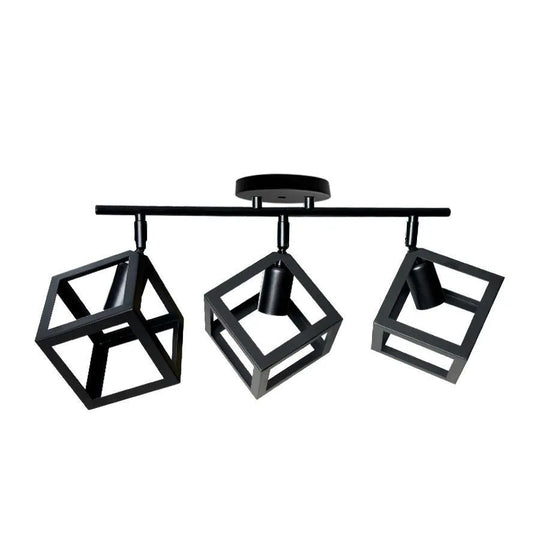 Lustre FORMA CUB -STRUKTUR Trio, 3xE27, Noir, Lustres industriels en métal Titre par défaut Alessandro Design