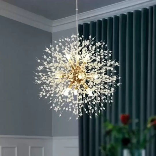 Lustre en cristal de Schönbrunn, 9x G9, diamètre 50 cm, or brillant, lustres modernes à hauteur réglable, titre par défaut Alessandro Design