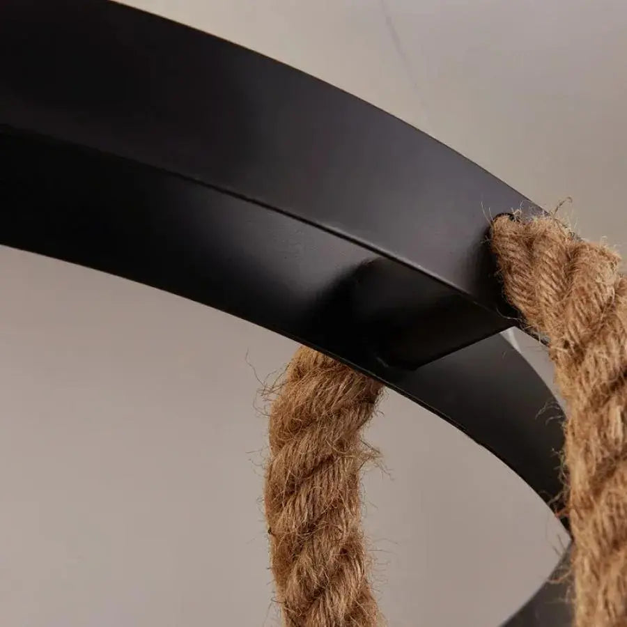 Lustre Andy 6x E27 en métal et corde marron