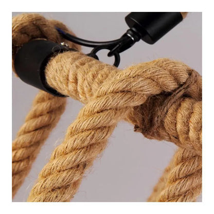 Lustre à cordes rustique 6x E27 corde suspendue circulaire