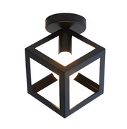 Lustre forme cube - STRUKTUR Mono, 1x E27, Noir, Métal