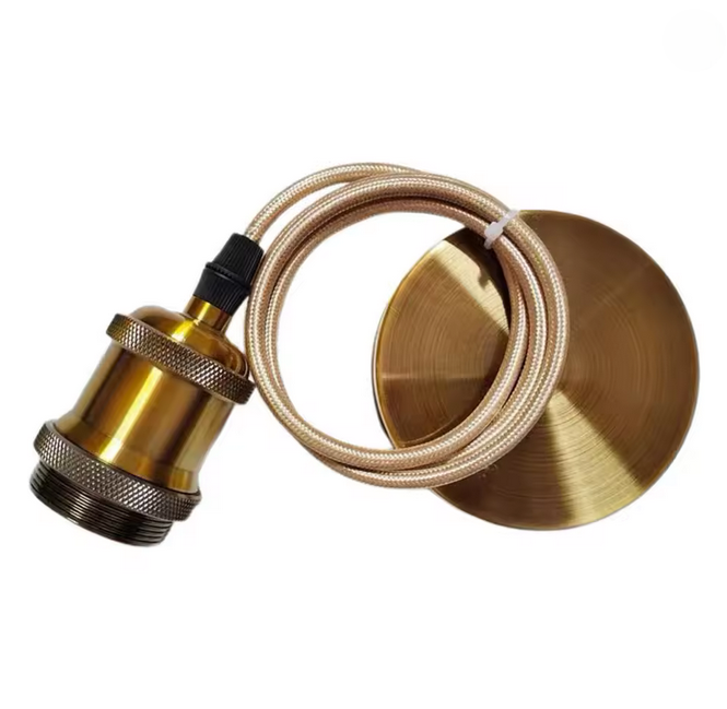 Lustre antique, 1xE27, 100cm, Métal, Bronze