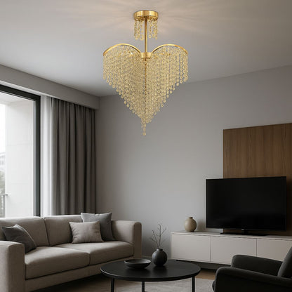Lustre en cristal CONWY Eleganza, 4xE27, diamètre 47cm, doré