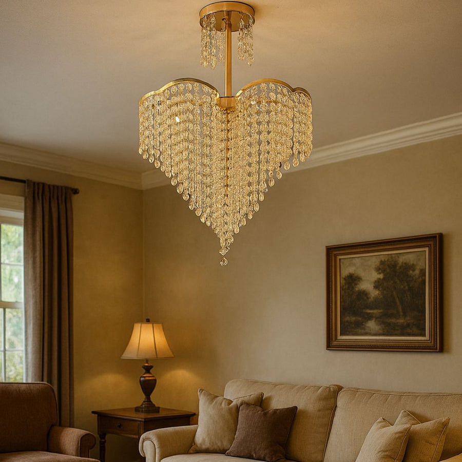 Lustre en cristal CONWY Eleganza, 4xE27, diamètre 47cm, doré