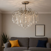 Lustre en cristal EDINBURGH Eleganza, 5xE27, diamètre 47cm, Chrome brillant