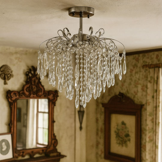 Lustre en cristal EDINBURGH Eleganza, 5xE27, diamètre 47 cm, lustres classiques chromés brillants Titre par défaut Alessandro Design