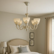 Lustre VINTAGE, type suspension avec bras, COTTAGE, circulaire, 5xE27, verre et métal, lustres classiques blancs Titre par défaut Alessandro Design