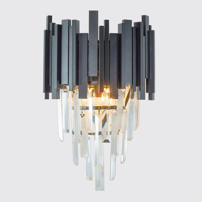 BLOIS Piccolo Lustre en cristal, 2xE14, Noir