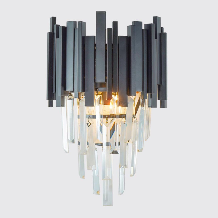 BLOIS Piccolo Lustre en cristal, 2xE14, Noir