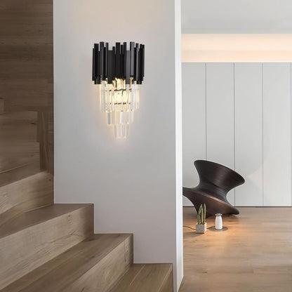 BLOIS Piccolo Lustre en cristal, 2xE14, Noir