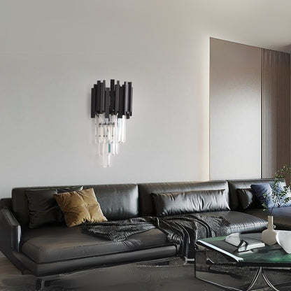 BLOIS Piccolo Lustre en cristal, 2xE14, Noir