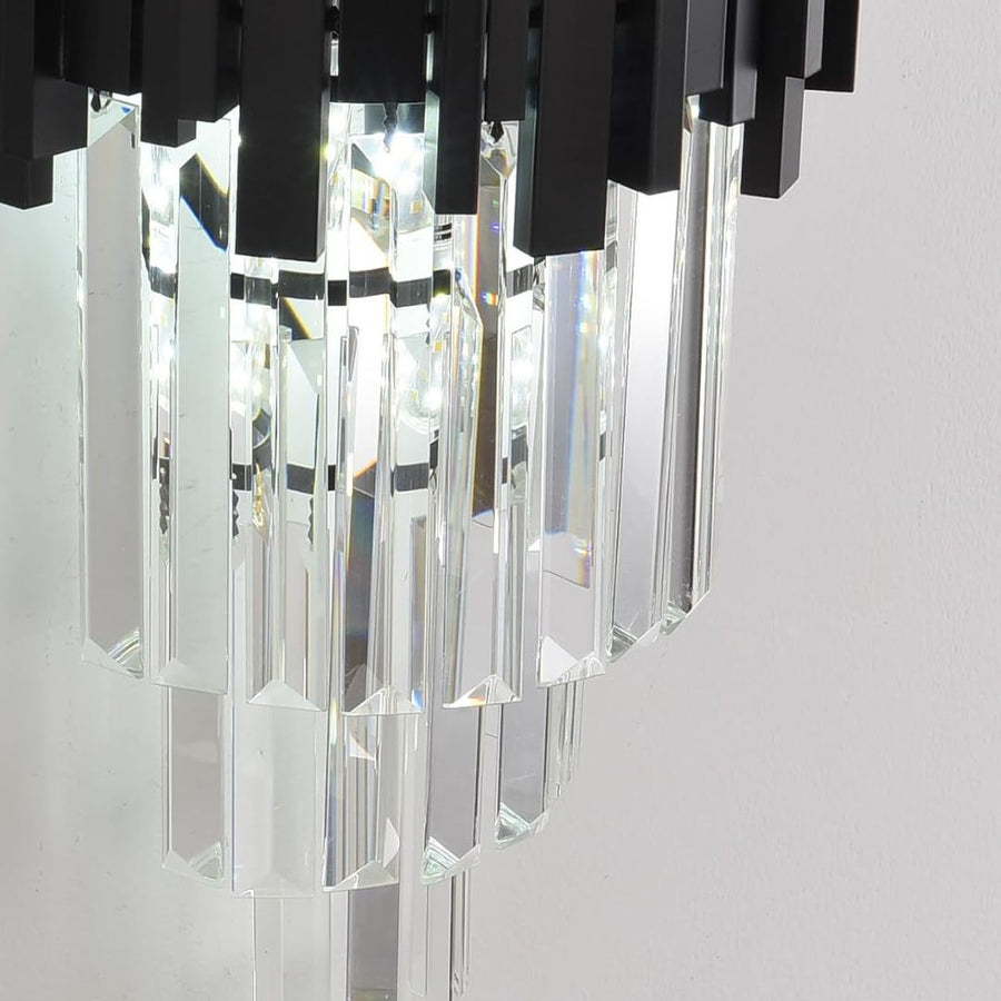 BLOIS Piccolo Lustre en cristal, 2xE14, Noir