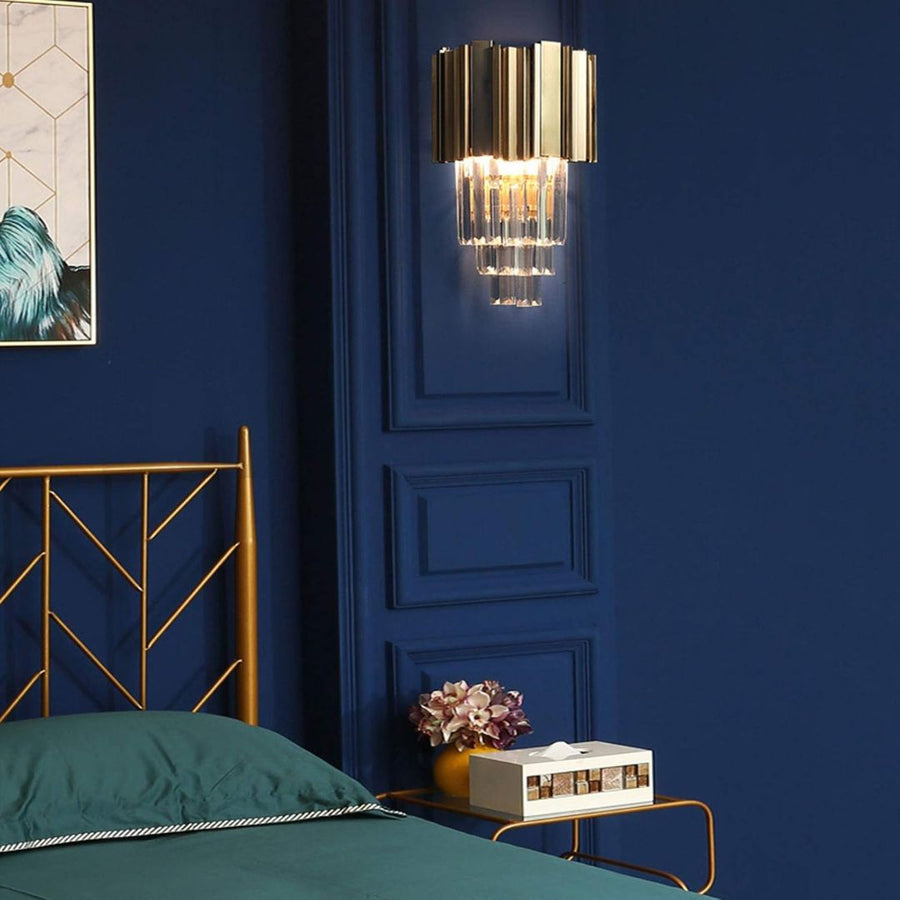 BLOIS Piccolo Lustre en cristal, 2xE14, Doré