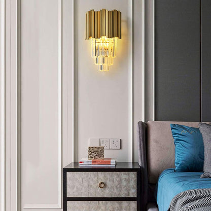 BLOIS Piccolo Lustre en cristal, 2xE14, Doré