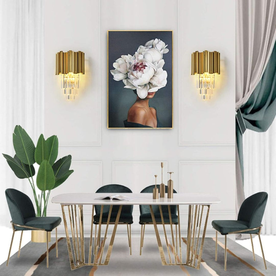 BLOIS Piccolo Lustre en cristal, 2xE14, Doré