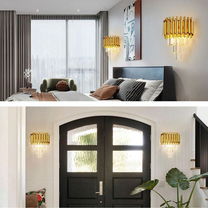 VERSAILLES Lustre Piccolo en Cristal, 2xE14, Doré