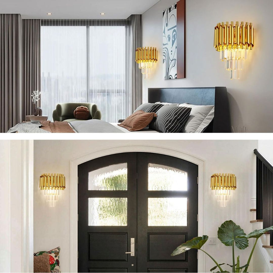 VERSAILLES Lustre Piccolo en Cristal, 2xE14, Doré