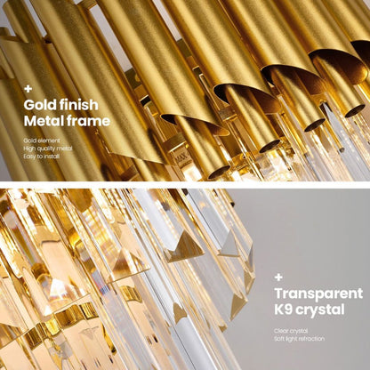 VERSAILLES Lustre Piccolo en Cristal, 2xE14, Doré