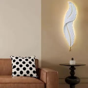 Applique murale LED, plume décorative 85CM lumière froide/chaude/neutre 3000K/4000K/6000K blanc doré