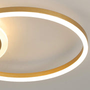 Lustre LED avec télécommande RINOVA 47W, 2 cercles, Lumière Froide/Chaude/Neutre, Dimmable, Or Brillant