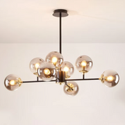 Lustre Jermija avec abat-jour, 8x E27, Or Noir