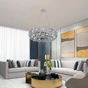 Lustre en cristal SEGOVIA Magno 10x E14, diamètre 60 cm, argent brillant, hauteur réglable